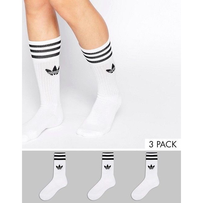 (1 set/ 3 đôi - cùng màu) Tất / vớ das 3 sọc cổ cao, full tem tag code, 2 màu Trắng và Đen