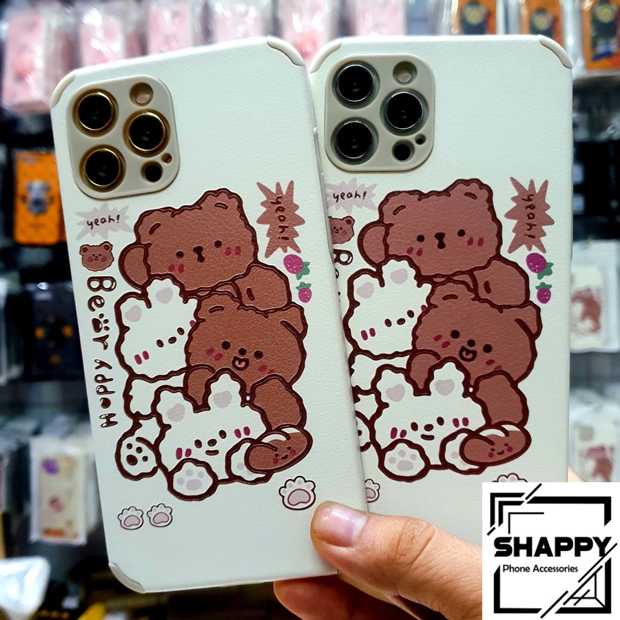 Ốp Lưng IPhone Gấu Lông Xù Dẻo Viền Vuông Các Dòng 7Plus/8Plus/X/XS/XsMax/11/11ProMax/12ProMax [Shappy Shop]
