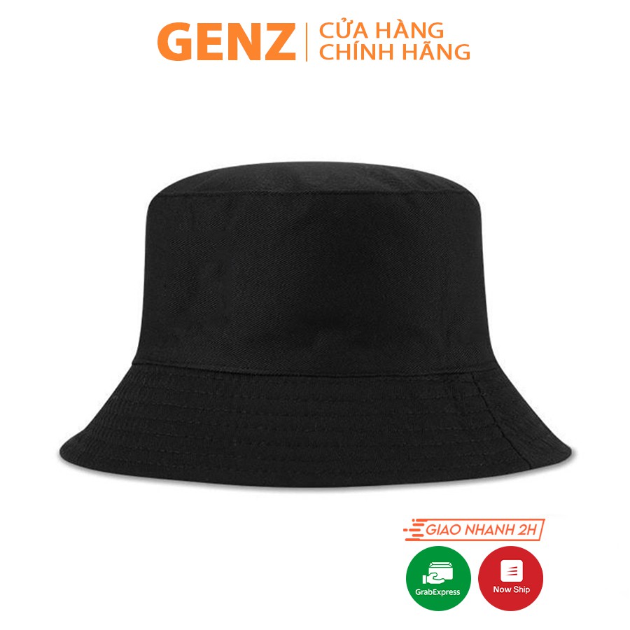 Nón bucket tròn vành GENZ trơn nhiều màu phong cách Ulzzang Unisex ZA005