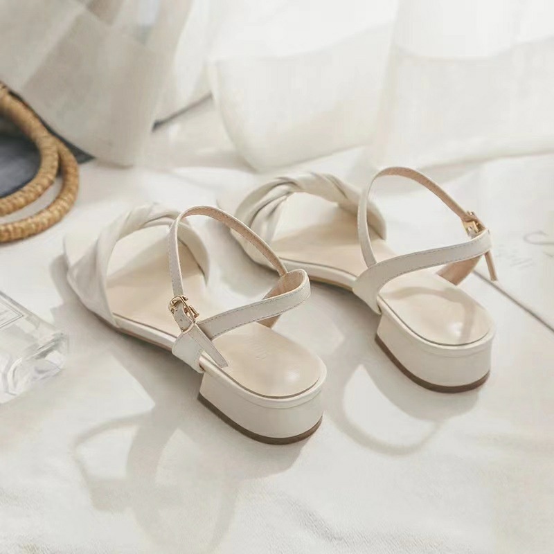 Giày sandal cao gót nữ da mềm thời trang phong cách Hàn Quốc vintage trẻ trung năng động cá tính - Mã S63
