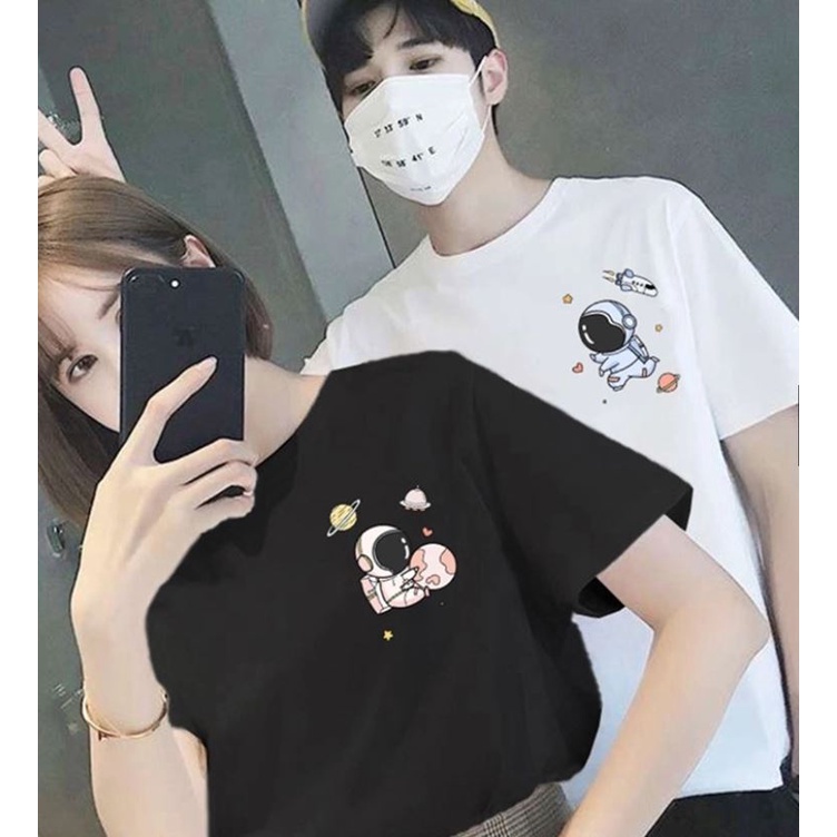 Áo thun Tay Lỡ nam nữ phi hành gia, có hình ảnh video thật D94