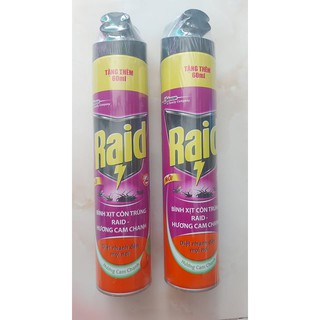 Xịt muỗi Raid 660ml Hương Cam Chanh/ Không Mùi (tặng thêm 60ml)