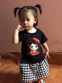 Áo thun in hình 3d cho bé gái