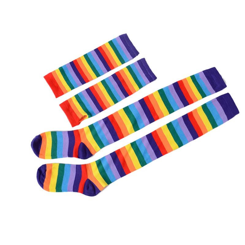 Bộ Trang Phục 5 Trong 1 Gồm Chân Váy Tutu Và Găng Tay Màu Cầu Vồng Cho Người Lớn Và Trẻ Em