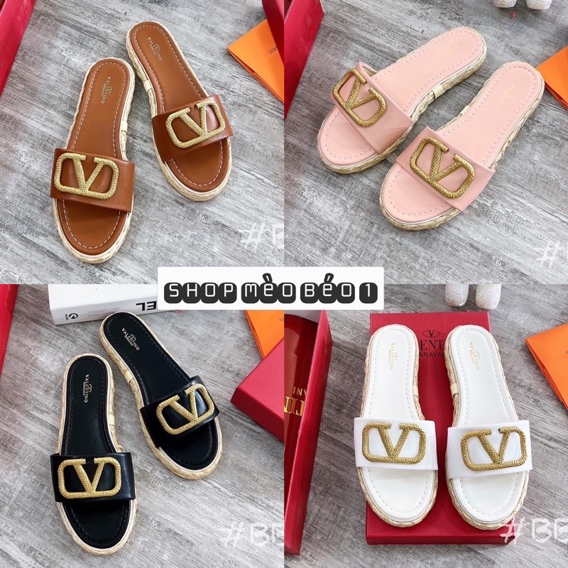 Dép valen quai ngang tag khoá đế cói fullbox
