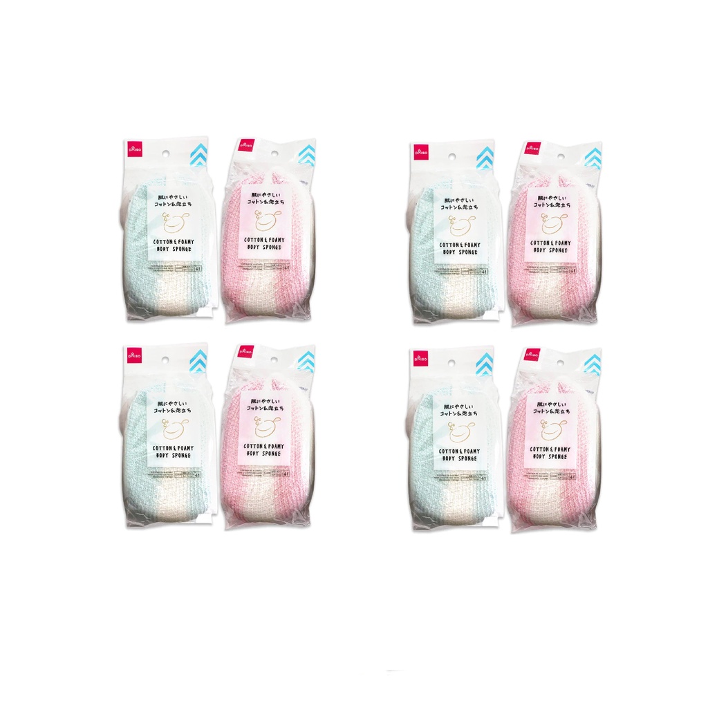 Daiso Mút Tắm Cotton And Foamy Body Sponge