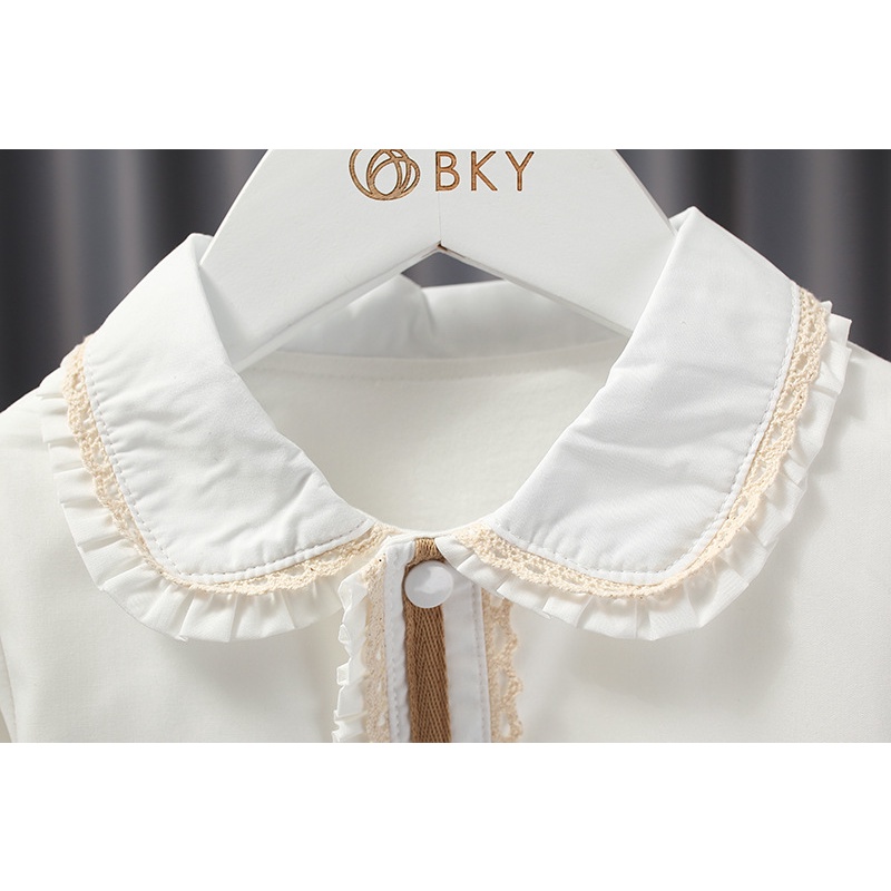 Đầm Công Chúa Họa Tiết Sọc Caro Phong Cách Lolita Hàn Quốc Thời Trang Mùa Thu Cho Bé Gái