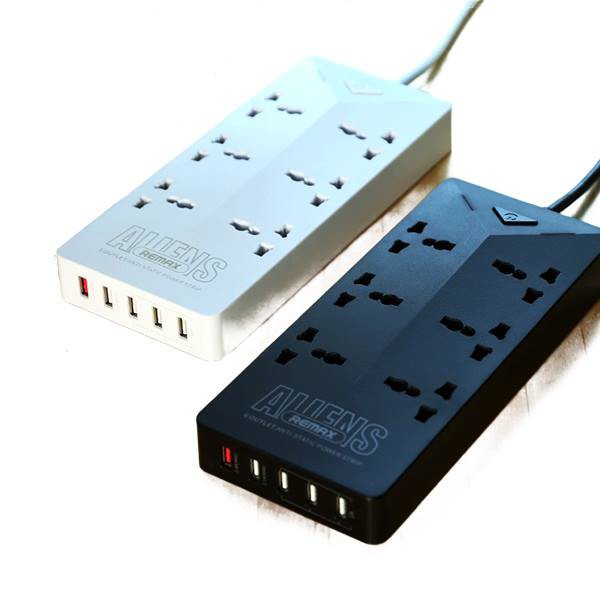 Ổ cắm điện thông minh đa chức năng Allien Remax RU-S4 5U, 6 ổ cắm và 5 cổng USB 1.0A-2.4A