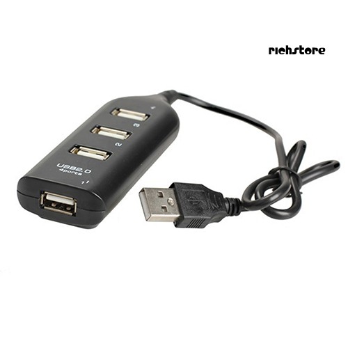 Bộ Chia 4 Cổng Usb 2.0 Tốc Độ Cao Màu Đen Cho Laptop Pc