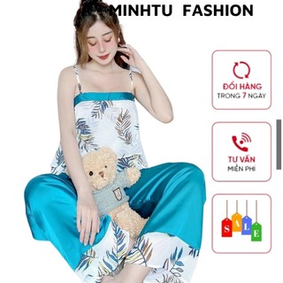 Váy ngủ sexy ❣️FREE SHIP❣️Đầm ngủ Sexy lụa Satin 2 dây chất siêu mát dáng siêu xinh bò Trơn mút rời cao cấp <60kg
