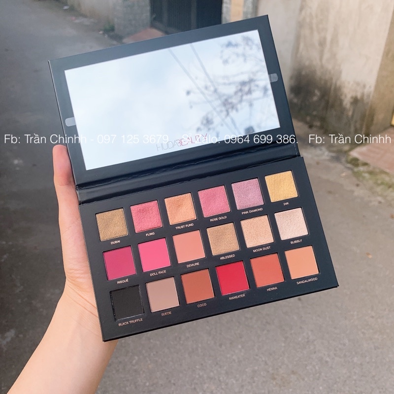 Có sẵn - Bảng phấn mắt Huda Beauty New Nude, Rose Quarzt, Mercury, Naughty, Rose Gold, Desert Dusk