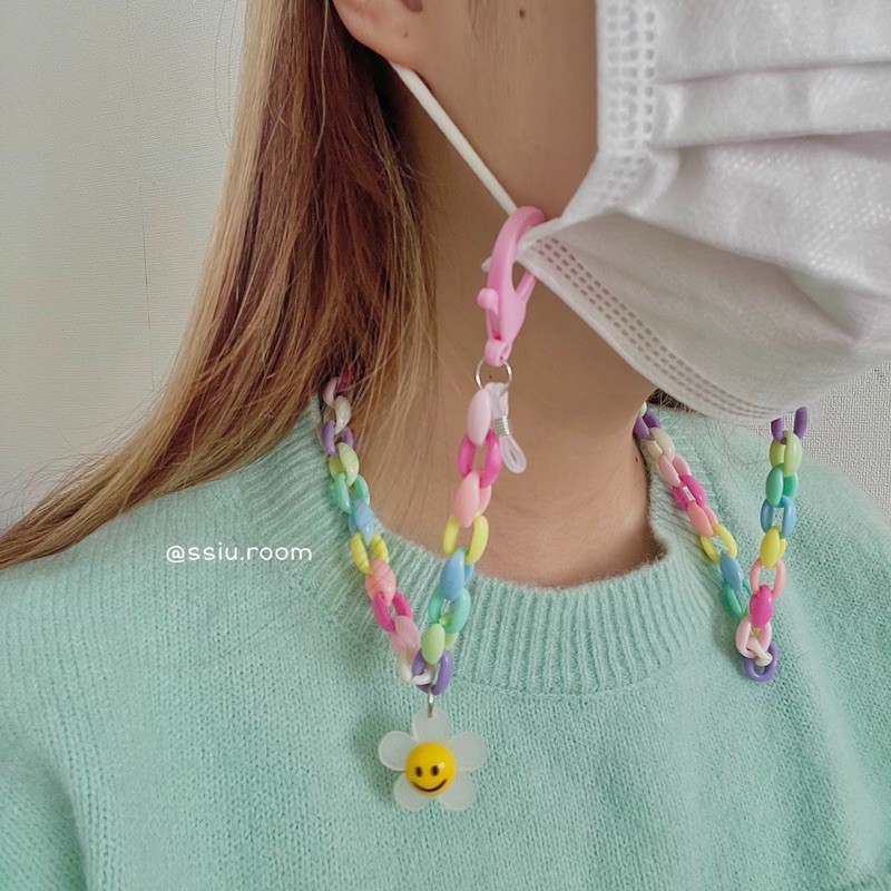 Dây đeo khẩu trang & mắt kính acrylic trong suốt nhiều màu xinh xắn tiện lợi | Mask Chain | ssiu.room | BigBuy360 - bigbuy360.vn