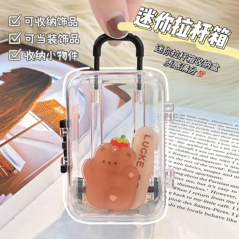 Hộp Đựng Trang Sức Mini Có Bánh Xe Kéo Và Nắp Đậy Có Thể Thu Gọn
