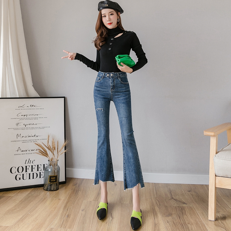 quần jean rách cạp cao