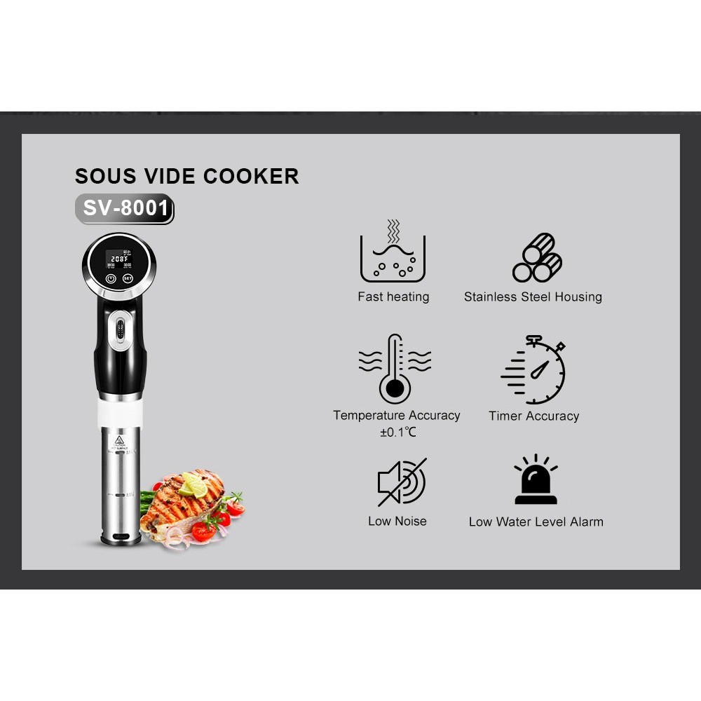 BioloMix Combo bộ bếp Sous vide SV-8001 và các phụ kiện 5 món với máy hút chân không thế hệ mới W300