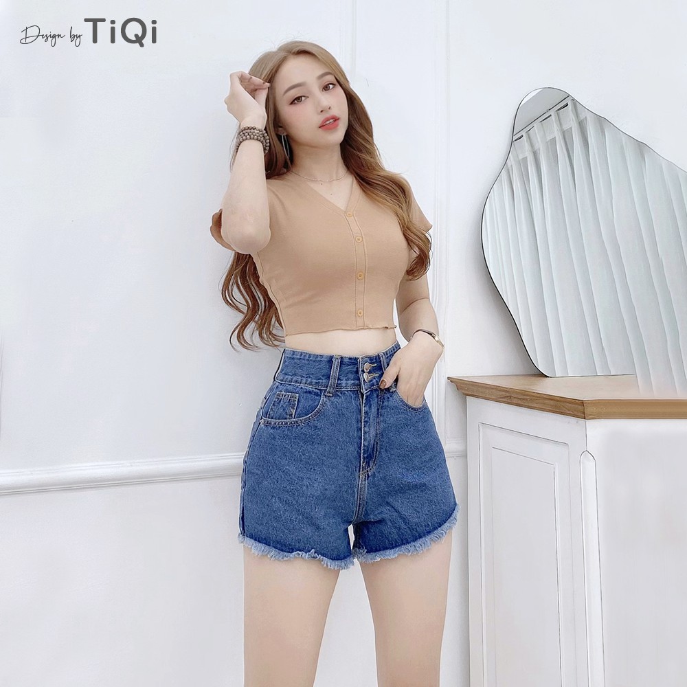Quần short jean nữ lưng cao  TiQi Jeans  S1-467
