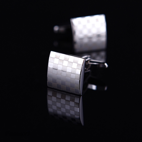 [Fenteer1] Cặp Khuy Măng Sét Họa Tiết Bàn Cờ Trang Trí Cho Chú Rể Trong Đám Cưới