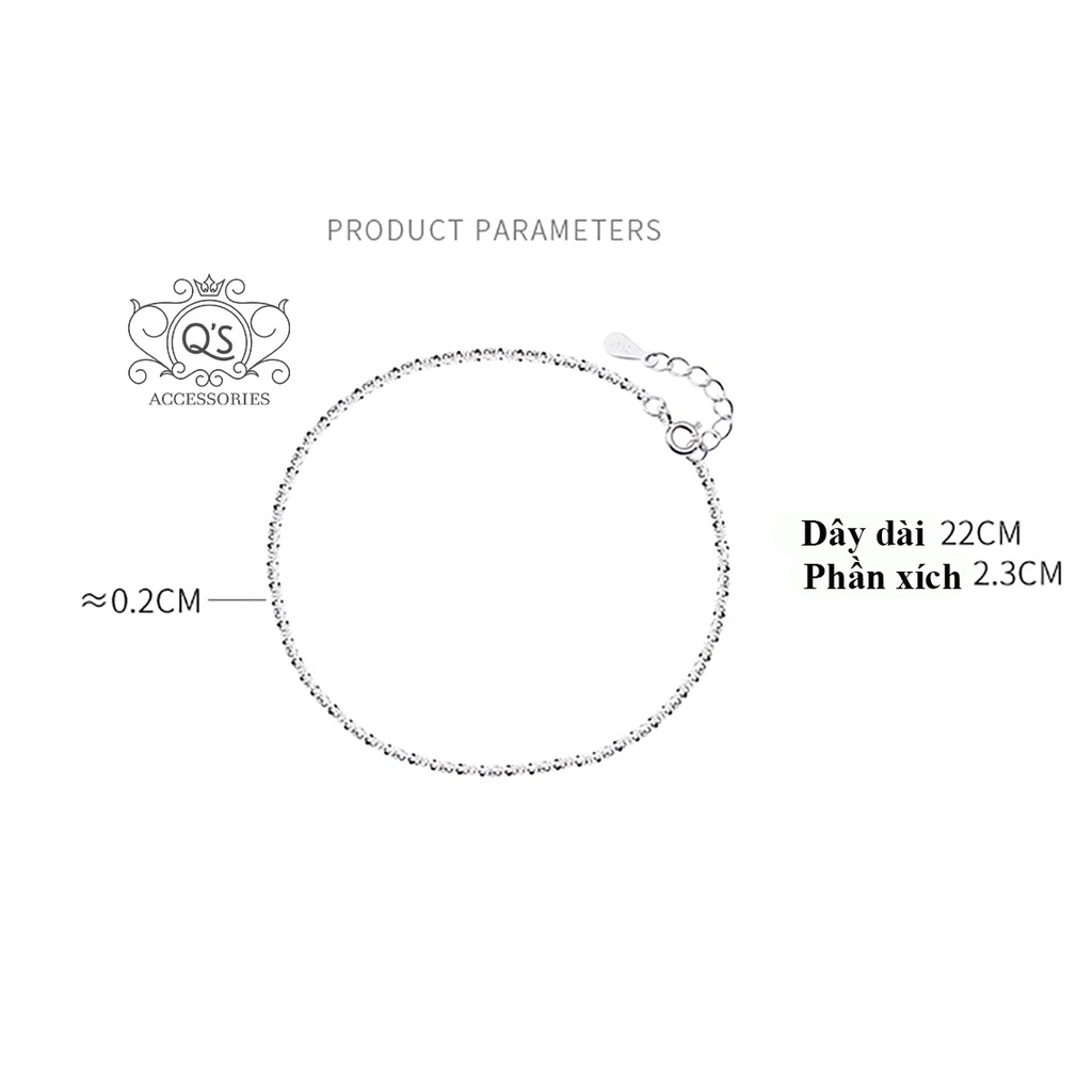 Lắc chân bạc xù vòng chân sequin kim tuyến S925 TWIST Silver Anklet QA SILVER - CÓ GIÁM ĐỊNH BẠC 925 | BigBuy360 - bigbuy360.vn