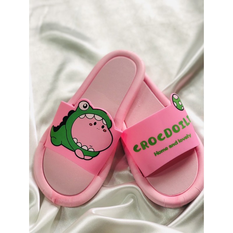 Dép Quai Ngang In Khủng Long Đế Tròn 15T012