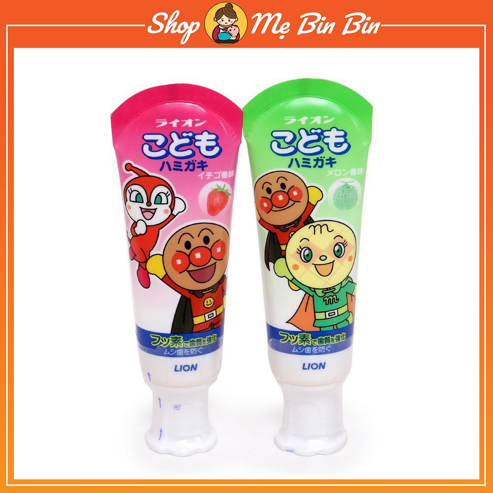 Kem đánh răng Lion Nhật Bản - Kem đánh răng cho bé có thể nuốt được, rất an toàn cho bé