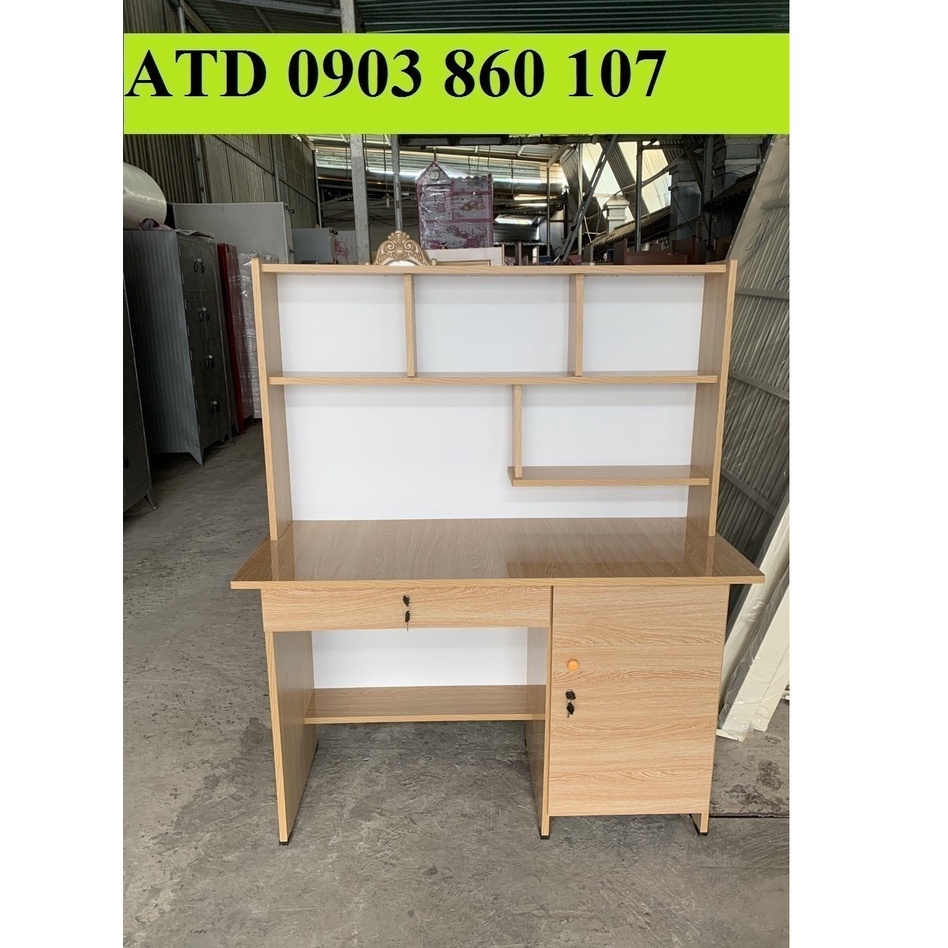 Bàn học sinh trẻ em gỗ ép có kệ sách loại 1 màu hồng xanh dương tặng hình dán cho bé đẹp ATD 01