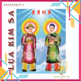 [ Tranh Lụa Kim Sa] - Cậu Tài Cậu Quý 40x80cm
