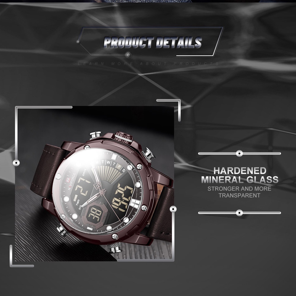 Naviforce Đồng Hồ Quartz Chạy Kim Chống Thấm Nước Với Dây Đeo Da 9172L