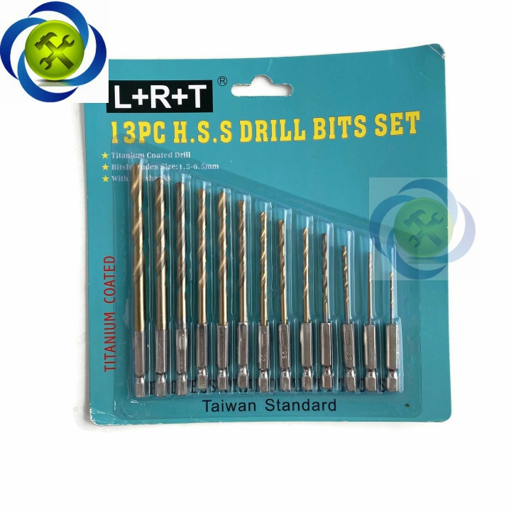 Bộ mũi khoan sắt đuôi lục giác L+R+T 13 chi tiết LRT-MK01 1.5mm - 6.5mm