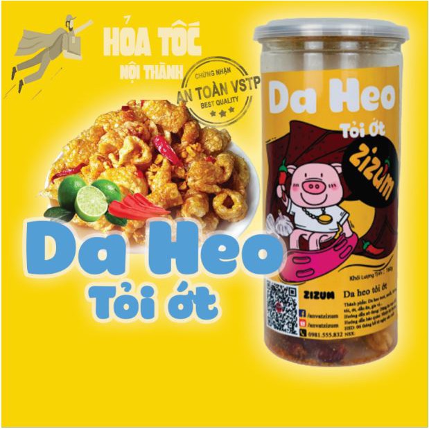 MÓN MỚI Da heo tỏi ớt 150g ZiZum, đồ ăn vặt Hà Nội, Siêu ngon , rẻ nhất , đóng hũ pet siêu đẹp đặc sản hot trend