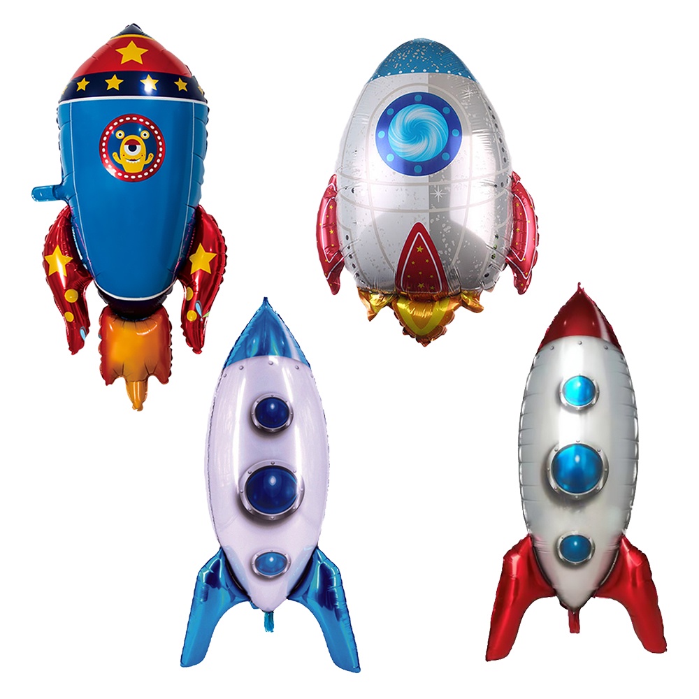 Bong bóng hình tên lửa trang trí tiệc sinh nhật