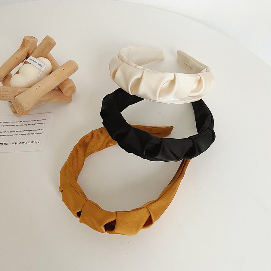 Băng Đô Cài Tóc Bản Rộng Màu Sắc Trơn Phong Cách Hàn Quốc Cổ Điển Thời Trang Cho Nữ