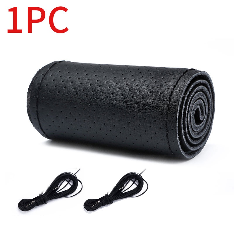 Bọc vô lăng xe hơi SEAMETAL bằng da mềm mại kèm kim và chỉ may tiện lợi - 38cm