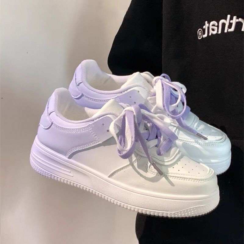 Hàng Có Sẵn Giày Thể Thao Màu Trắng Gradient Thoáng Khí Phong Cách Mới Mùa Thu Dễ Phối Đồ Cho Nữ Sinh