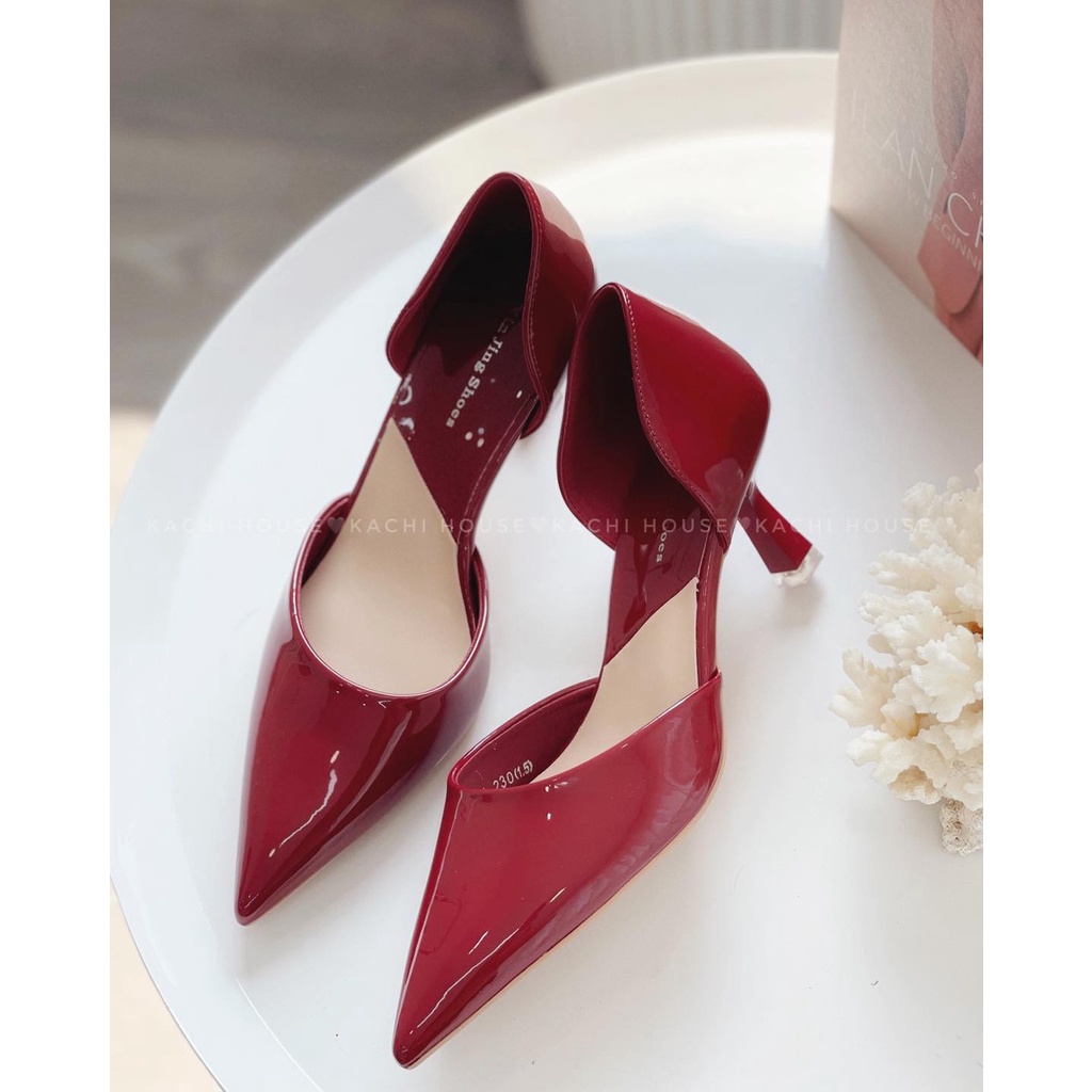 Cao gót da bóng khoét eo 5cm