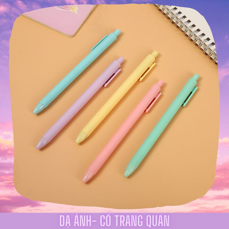 Bút Bi Bấm Màu Macaron Siêu Cute Dễ Thương