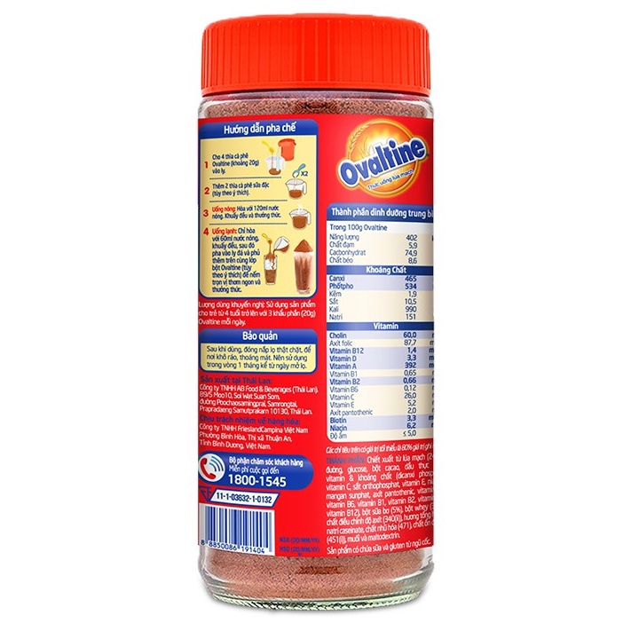 Thức uống dinh dưỡng Ovaltine hũ 400g