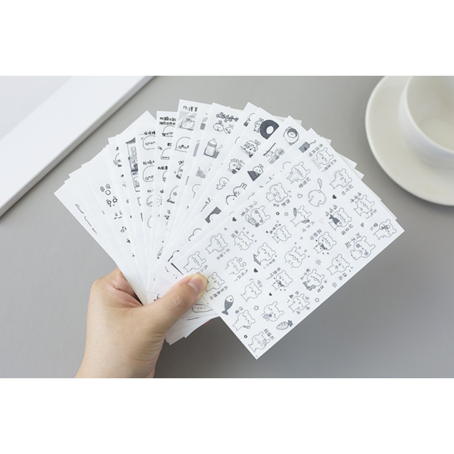 Sticker hình dán Động vật đen trắng