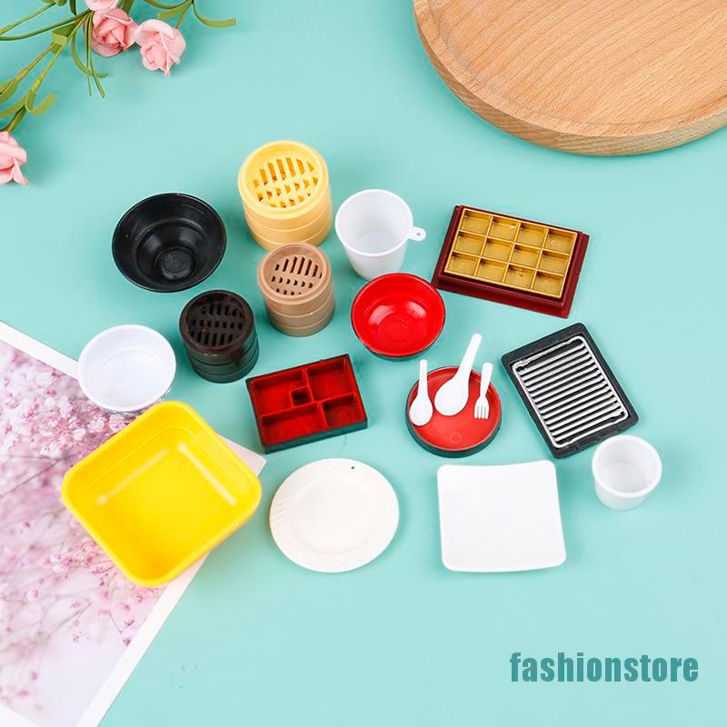 Set 3 Dĩa Thức Ăn Mini Màu Trắng Cho Nhà Búp Bê