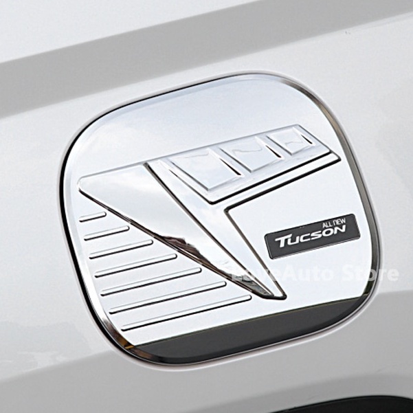 Ốp Nắp Bình Xăng Mạ Crom / Carbon Cho Xe Tucson 2019 2020 2021 2022 2023 Cao Cấp