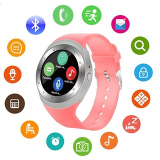 Đồng hồ thông minh SmartWatch Y1 Mặt Tròn Hồng dễ thương