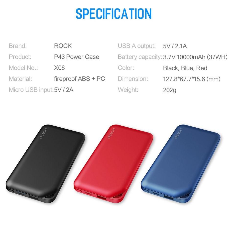 Sạc dự phòng 10.000mAh P43 ROCK S