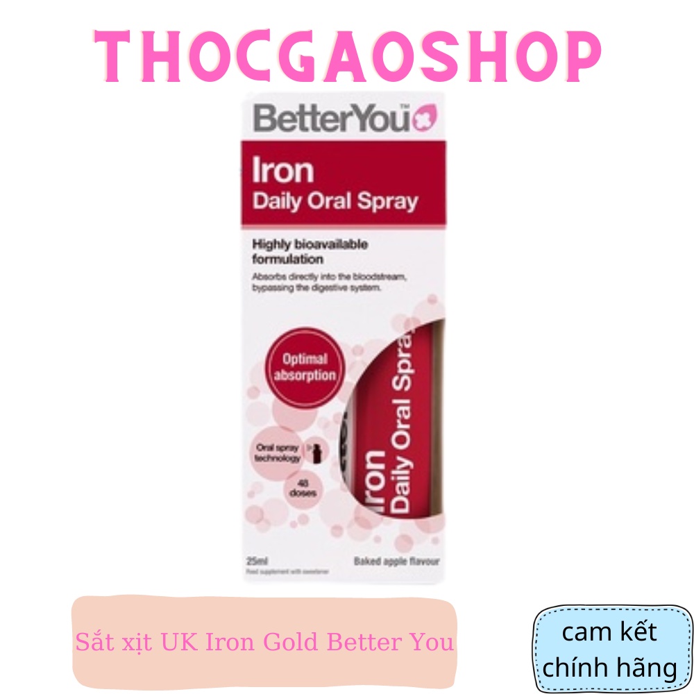 Sắt xịt UK Iron Gold Better You 25ml bổ sung sắt cho bé yêu khoẻ mạnh
