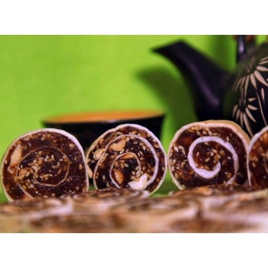 kẹo chuối cuộn đậu bánh phồng Bến Tre 500g