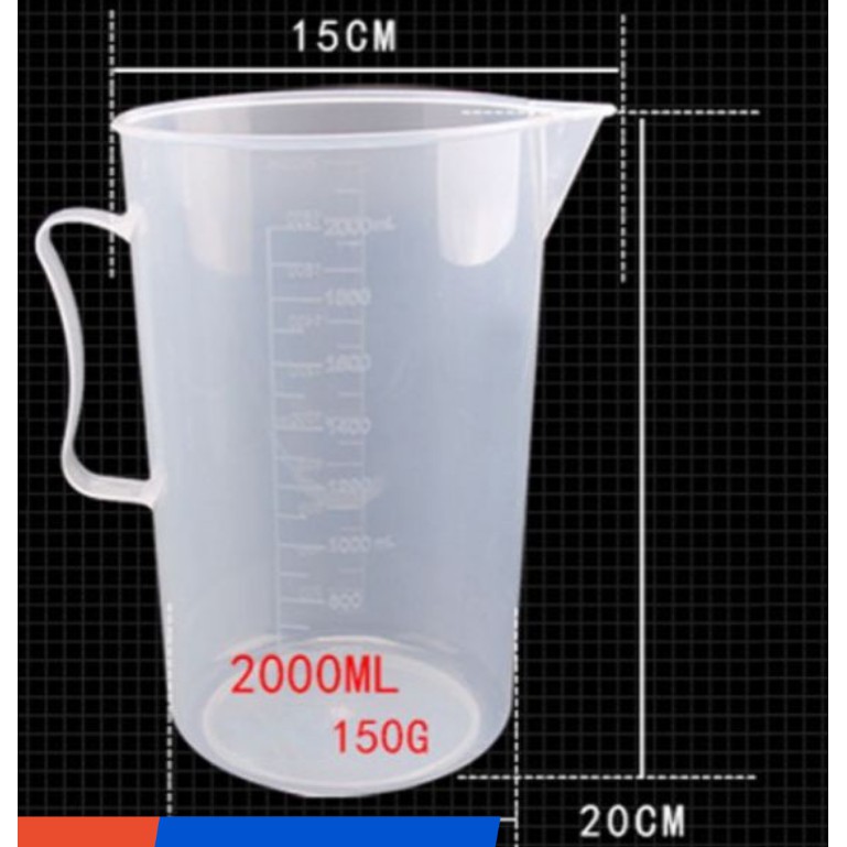Ca Đong Nhựa Có Vạch Chia Định Lượng Dung Tích 2000ml