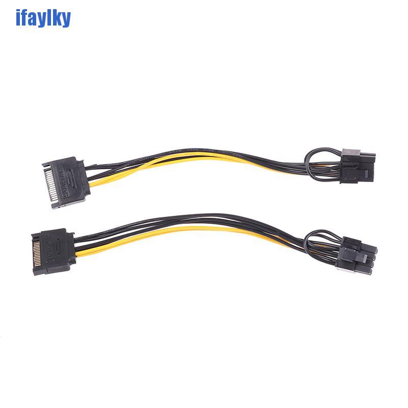 Set 2 Dây Cáp Nguồn 15pin Sata Sang 8pin (6 + 2) Pci-E 15-pin Sang 8 Pin Lxy