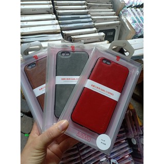 Ốp điện thoại X-Level TPU phối da PU màu trơn nhám cho iPhone 6/6S/ 6 Plus/ 6S Plus