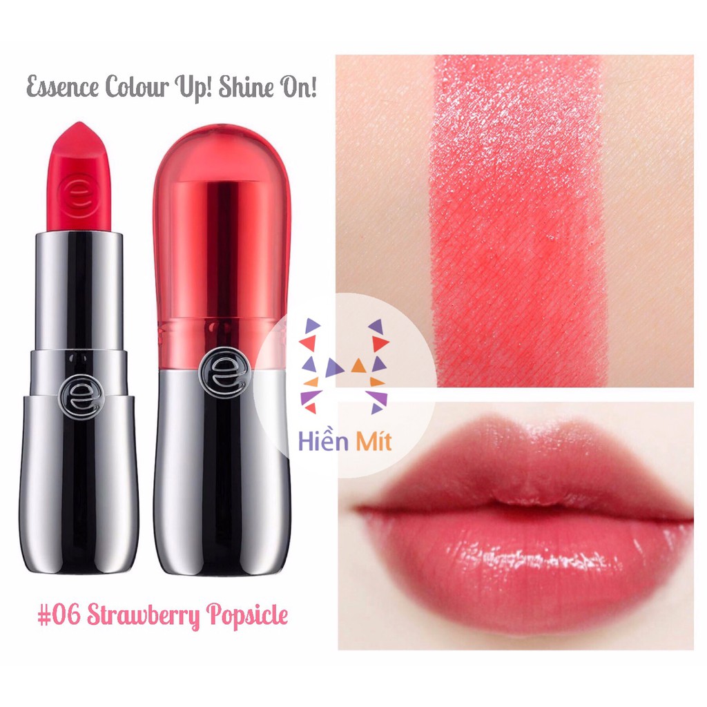 Bill Đức-SALE Son Esence Đức nhiều dưỡng không chì Colour Up Shine On màu cam hồng/ cam đào sheer tự