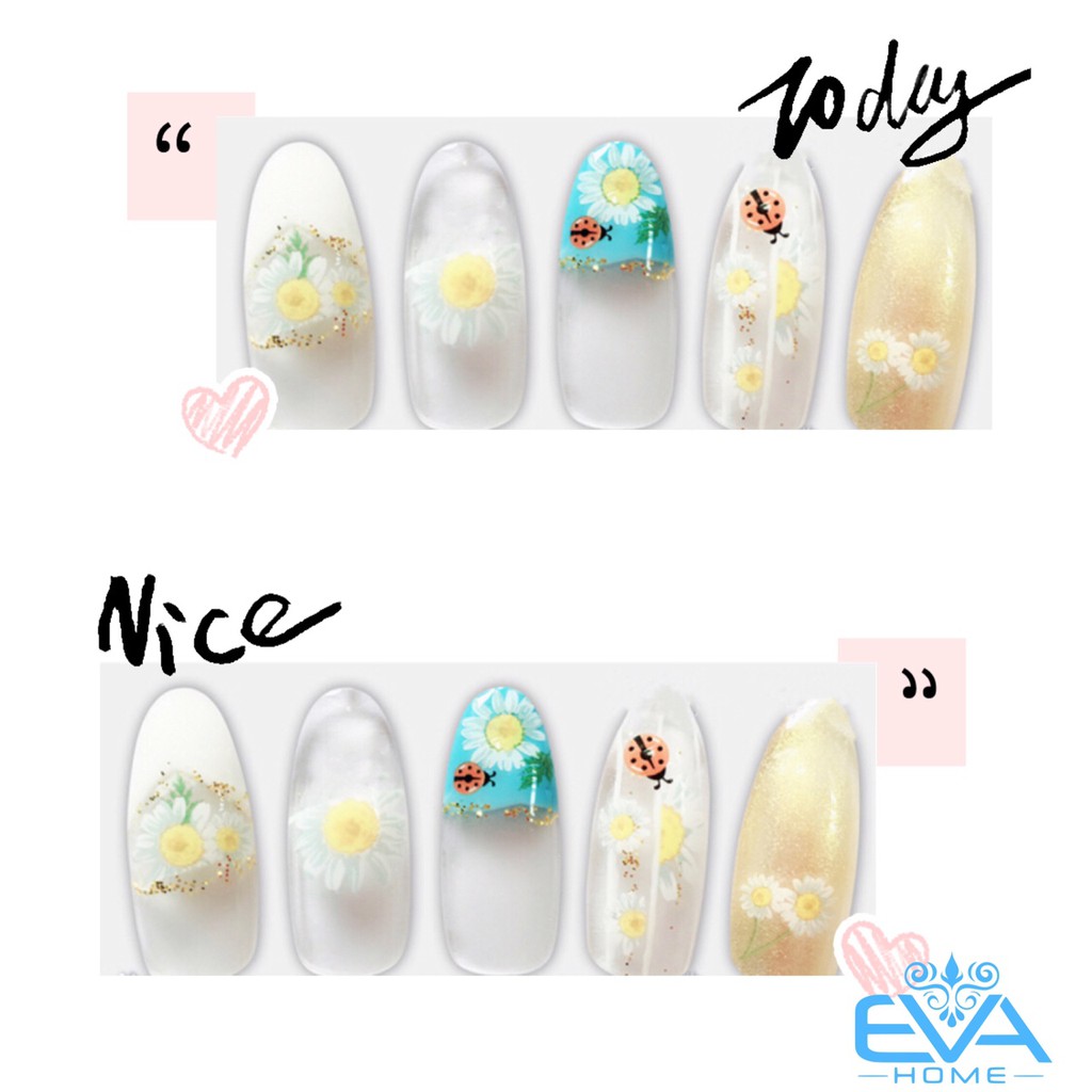 Miếng Dán Móng Tay 3D Nail Sticker Tráng Trí Hoạ Tiết Bông Hoa F443