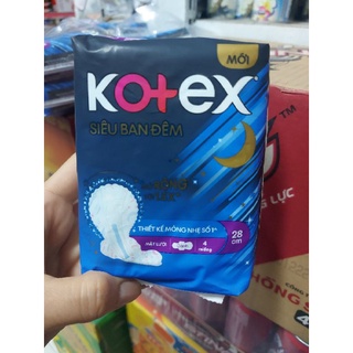Băng vệ sinh Kotex ban đêm Maxi Cánh 4 miếng 28cm
