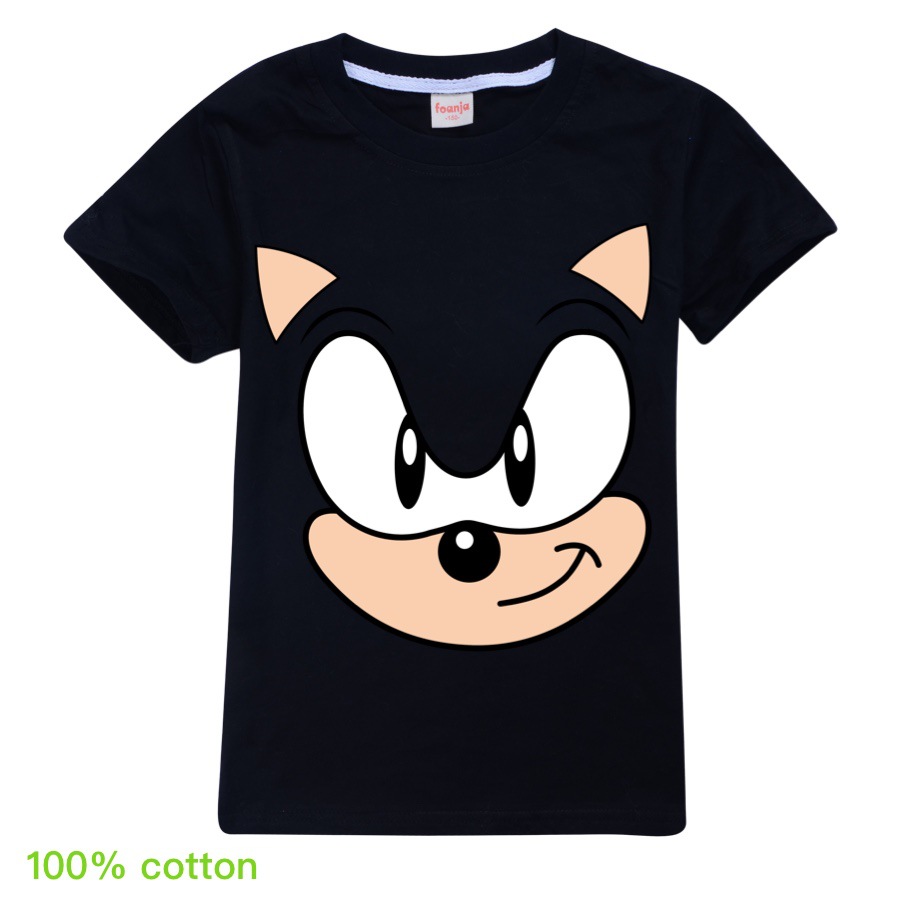 Áo Thun Tay Ngắn 100% Cotton Hình Nhân Vật Trong Phim Sonic The Hedgehog 2020 Cho Bé